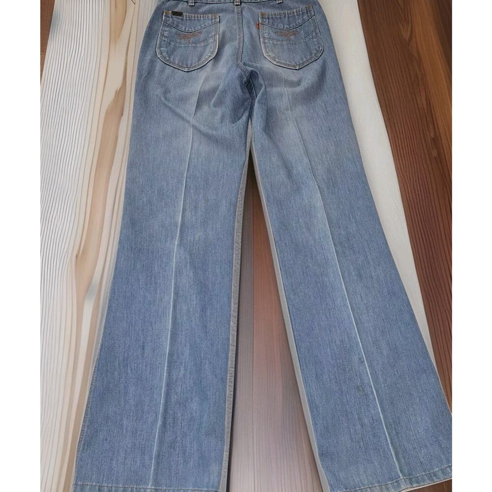 Vtg 1980's Levis METAL CLASP Orange TABRARE DESIGN DENIM JEANS Actual Sz 29x32